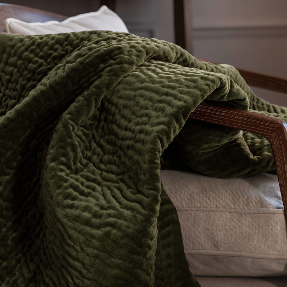 Lucy Velvet Quilted Throw